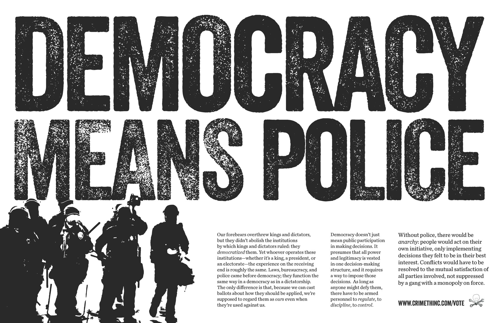 Foto di ‘Democracy Means Police’ fronte