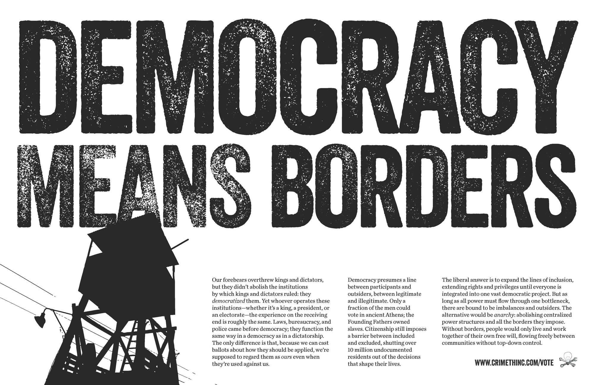 Foto di ‘Democracy Means Borders’ fronte