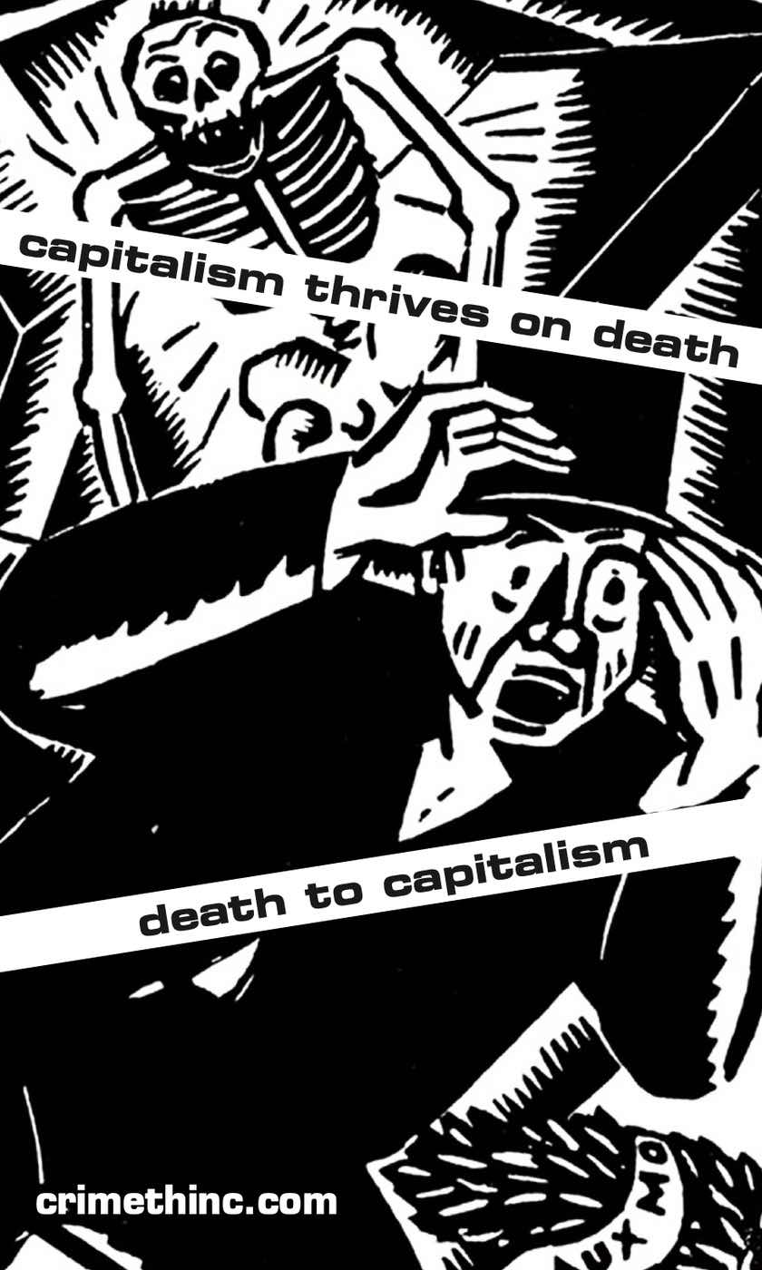 Foto di ‘Capitalism Thrives on Death’ fronte