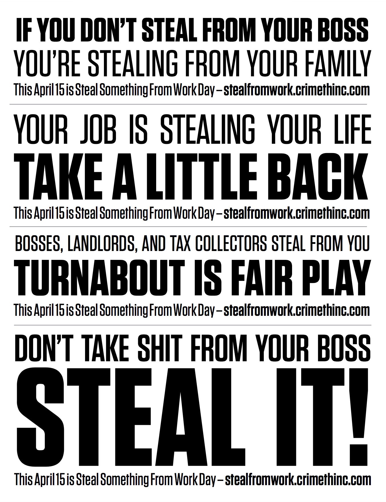 Foto di ‘Steal Something from Work Day’ fronte