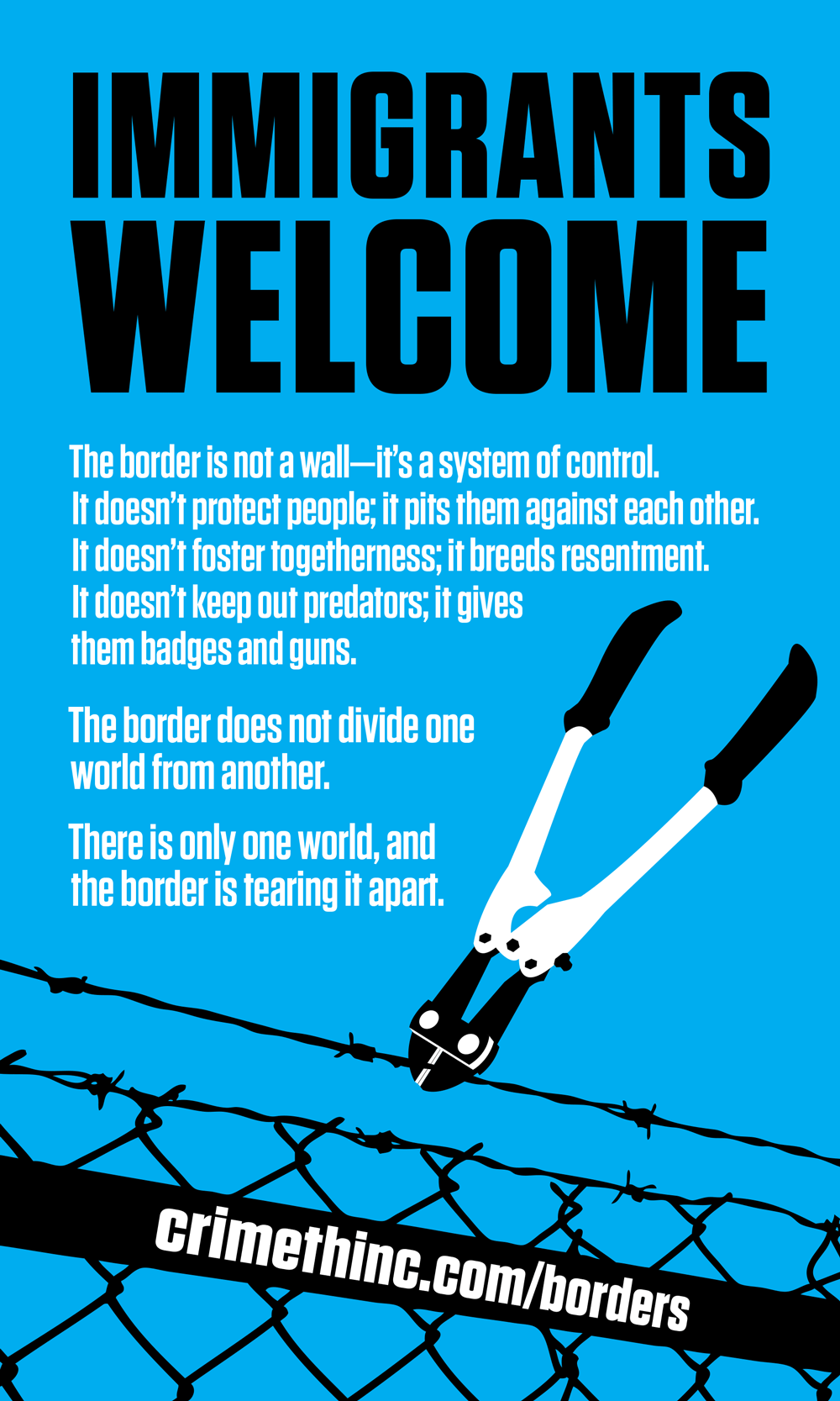 Foto di ‘Immigrants Welcome’ fronte