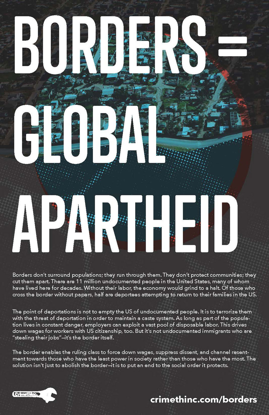Foto di ‘Borders = Global Apartheid’ fronte