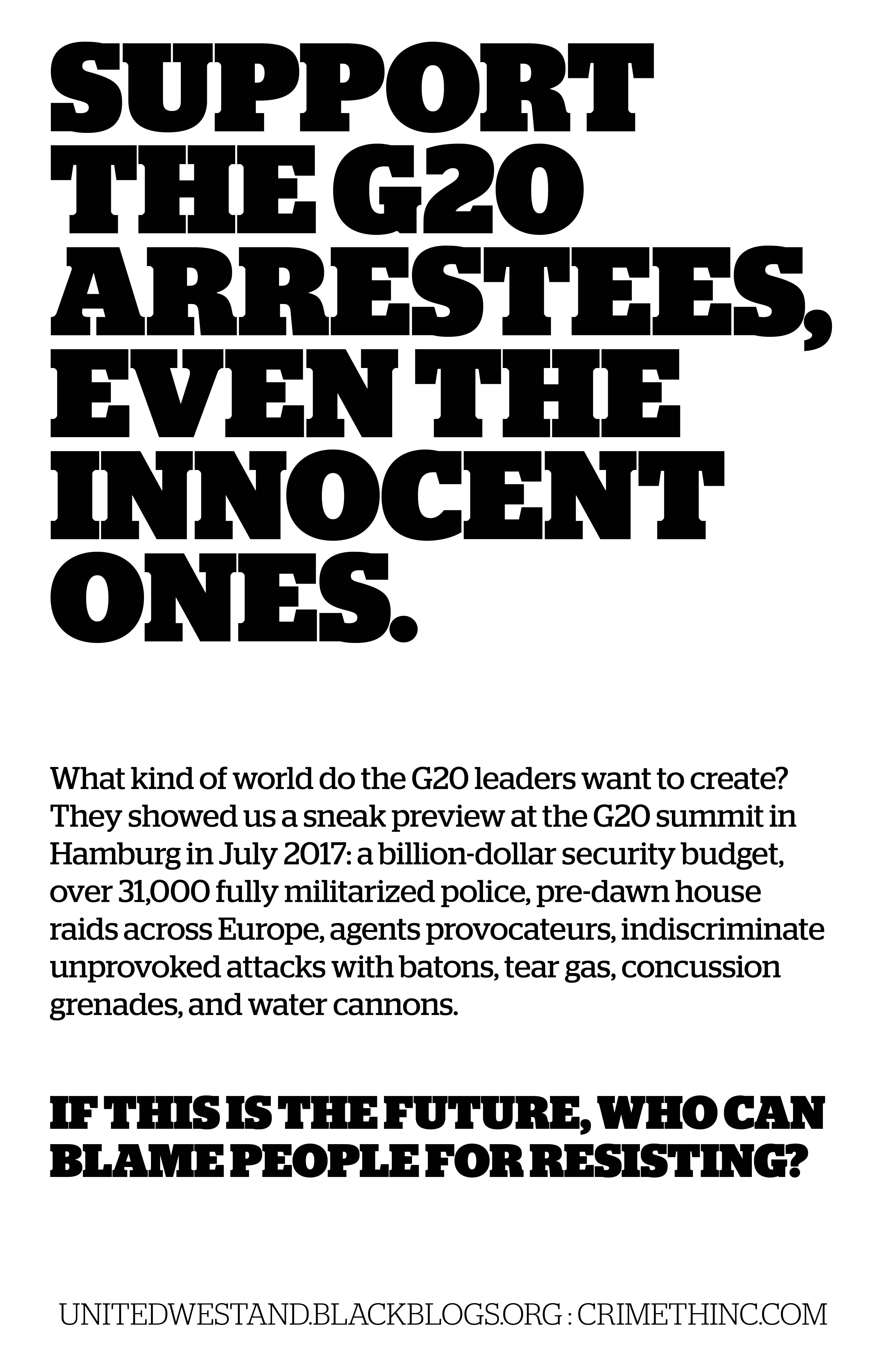 Foto di ‘Support the G20 Arrestees’ fronte
