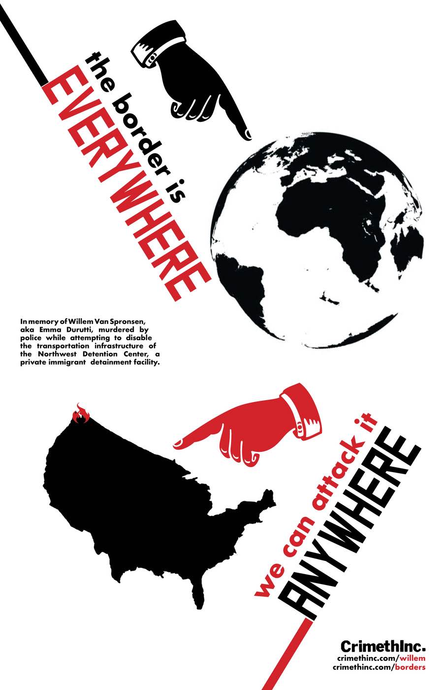 Foto di ‘The Border is Everywhere, We Can Attack it Anywhere’ fronte